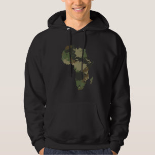 Afrika Kontinent Karte Tarnmuster Afrikanische Ver Hoodie