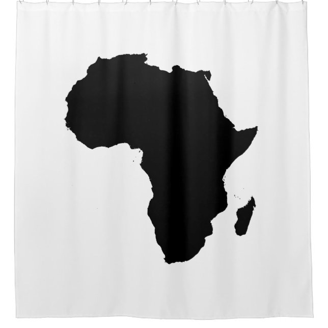 Afrika-Kontinent-schwarzer u. weißer Duschvorhang (Vorderseite)