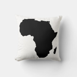 Afrika-Kontinent-schwarzes u. weißes überfülltes Kissen