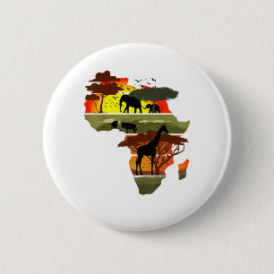 Afrika Kontinent Sunset Safari Natur Wildes Leben Button