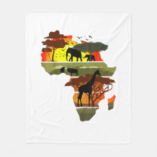 Afrika Kontinent Sunset Safari Natur Wildes Leben Fleecedecke