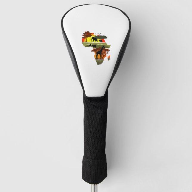 Afrika Kontinent Sunset Safari Natur Wildes Leben Golf Headcover (Vorderseite)