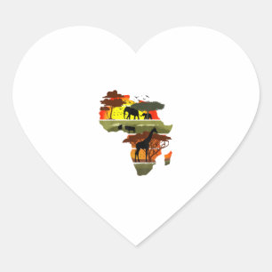 Afrika Kontinent Sunset Safari Natur Wildes Leben Herz-Aufkleber