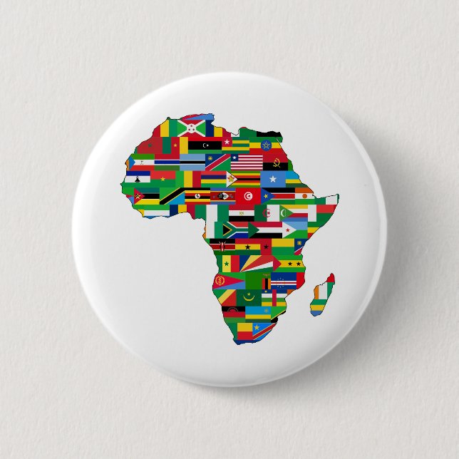 Afrika Kontinentale Länder Flaggenstaaten Button (Vorderseite)