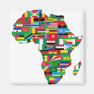 Afrika Kontinentale Länder Flaggenstaaten Magnet