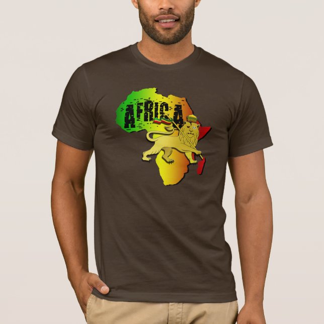 Afrika-Löwe der Zion Löwe-Reggae T-Shirt (Vorderseite)