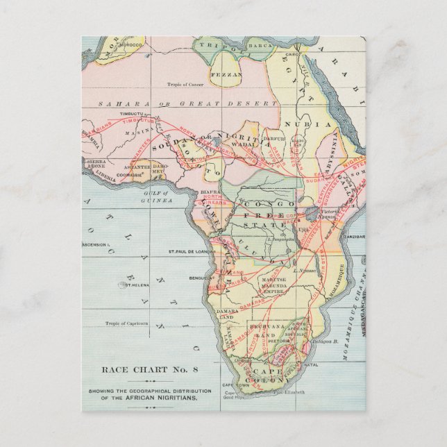 AFRIKA: MAP, 1894 POSTKARTE (Vorderseite)