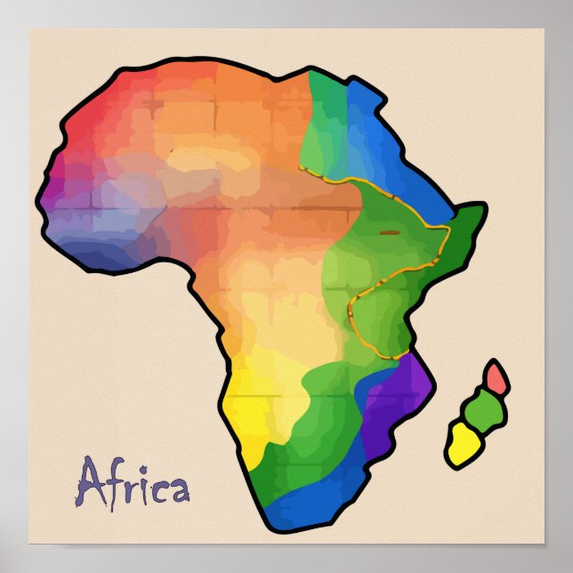 Afrika Map Print, Value Poster Paper (Matte) (Vorne)
