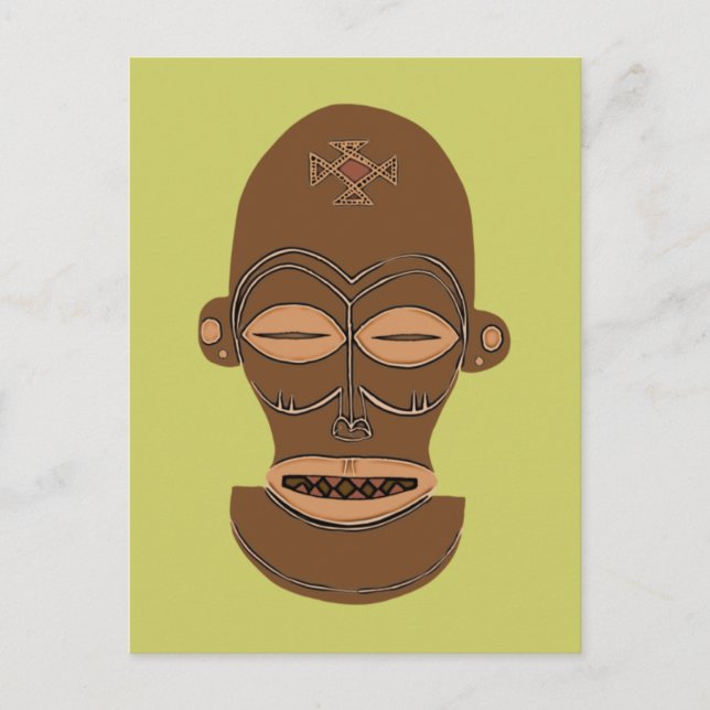 Afrika Maske Mask Djokwe Postkarte (Vorderseite)