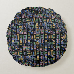 Afrika Mudcloudmuster abstrakt moderne Kunst 1 Rundes Kissen