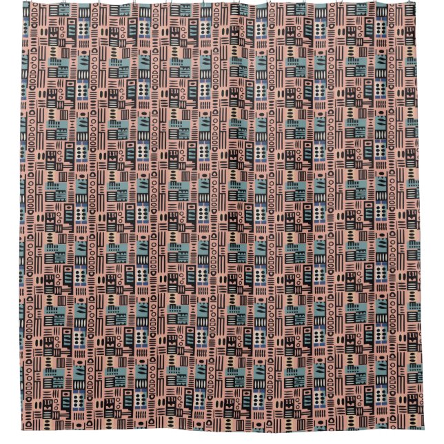 Afrika Mudcloudmuster abstrakt moderne Kunst 2 Duschvorhang (Vorderseite)
