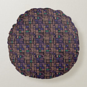 Afrika Mudcloudmuster abstrakt moderne Kunst 3 Rundes Kissen