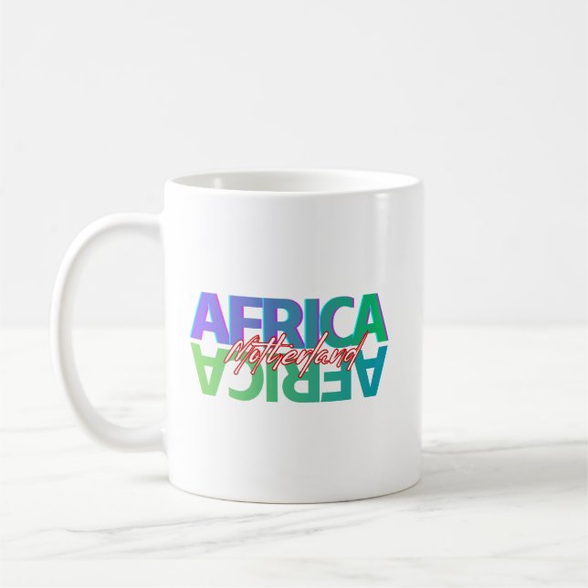 AFRIKA: Mutterland – Weiße Glänzende Tasse (Links)