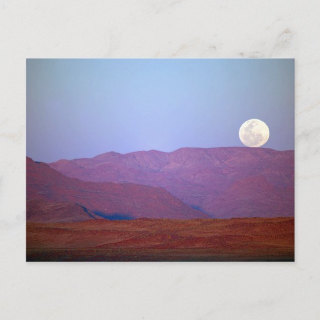 Afrika, Namibia, Sossusvlei. Vollmond-Erholungen Postkarte (Vorderseite)