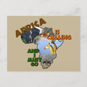 Afrika nennt Wildtiere Postkarte