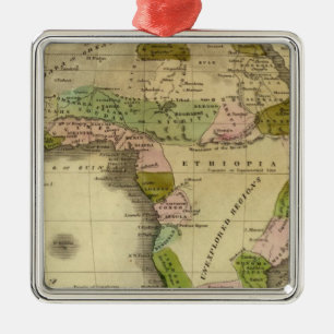 Afrika Olney Karte Silbernes Ornament