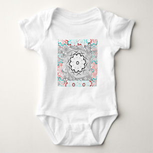 Afrika Pink Cyan Geometrie Baby Strampler