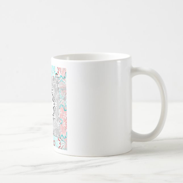 Afrika Pink Cyan Geometrie Kaffeetasse (Rechts)