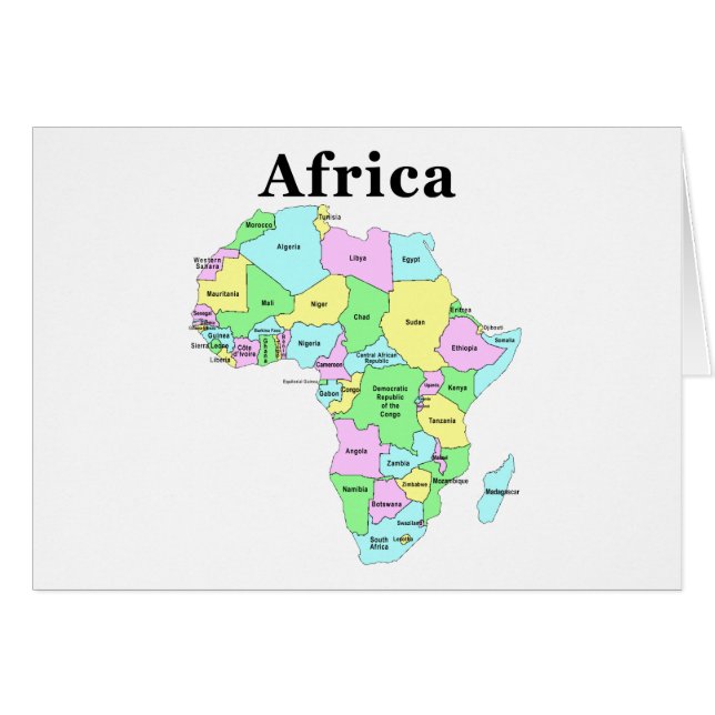 Afrika - politische Karte (Vorderseite (Horizontal))