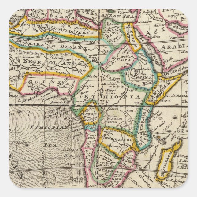 Afrika Quadratischer Aufkleber (Vorderseite)