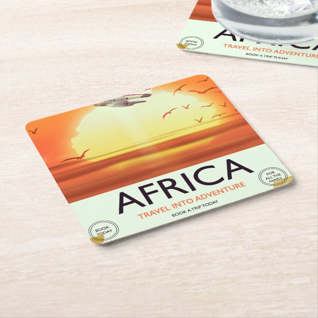 Afrika Rechteckiger Pappuntersetzer (angewinkelt)