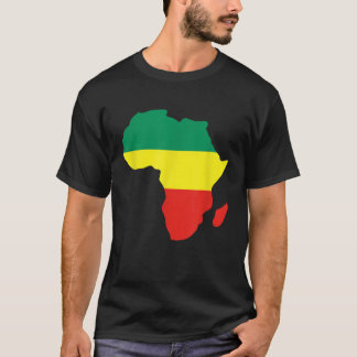 Afrika Reggae Karte Afrikanische Rasta grün gelb r T-Shirt