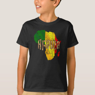 Afrika-Reggae-Karte Rastafari Rasta Flagge T-Shirt