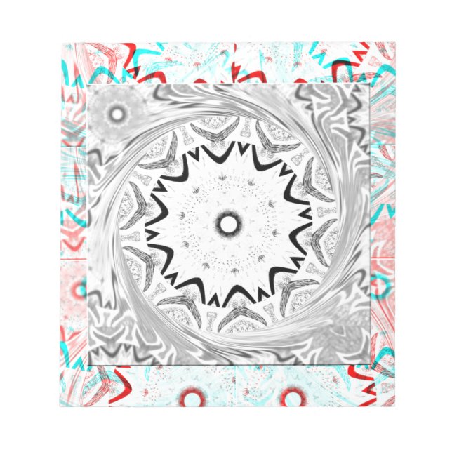 Afrika Rosa Cyan Geometrie Notizblock (Vorderseite)