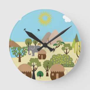 Afrika Runde Wanduhr