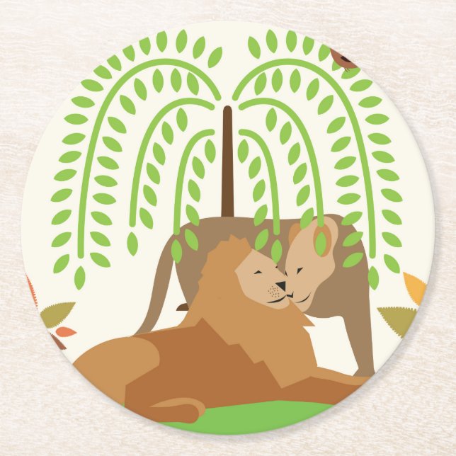 Afrika Runder Pappuntersetzer (Vorderseite)