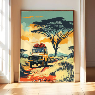 Afrika-Safari-Plakat Kunst Druck, Vintage Retro La Poster