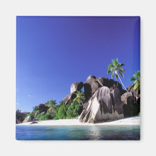 Afrika, Seychellen, La Digue Island. Granit 3 Magnet