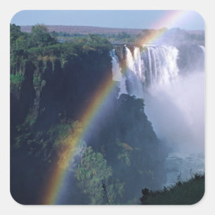 Afrika, Simbabwe. Victoriafälle Quadratischer Aufkleber