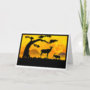 Afrika Sonnenuntergang Geburtstagskarte Karte
