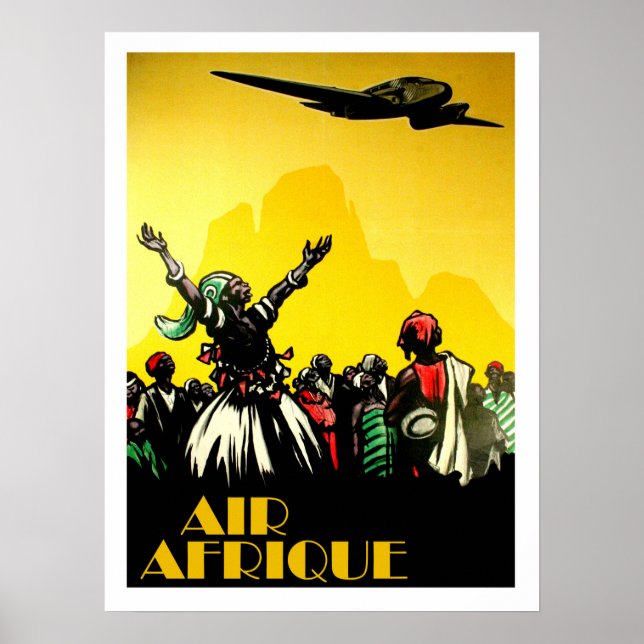 Afrika, Stammesgruß Flugzeug, Jahrtausendreise Poster (Vorne)