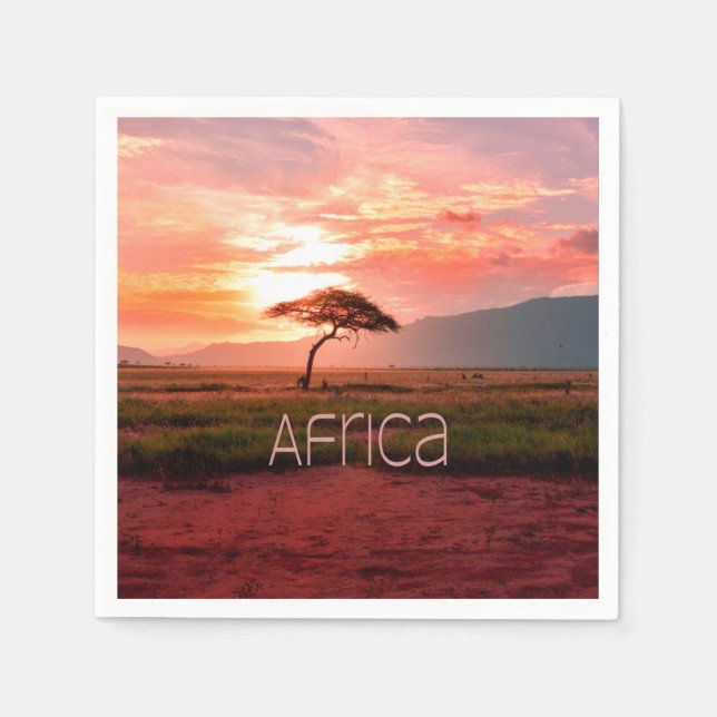 Afrika Sunset African Serviette (Vorderseite)