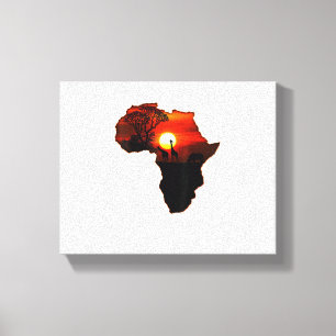 Afrika T-Shirt Karte von Afrika Tee Südafrikanisch Leinwanddruck