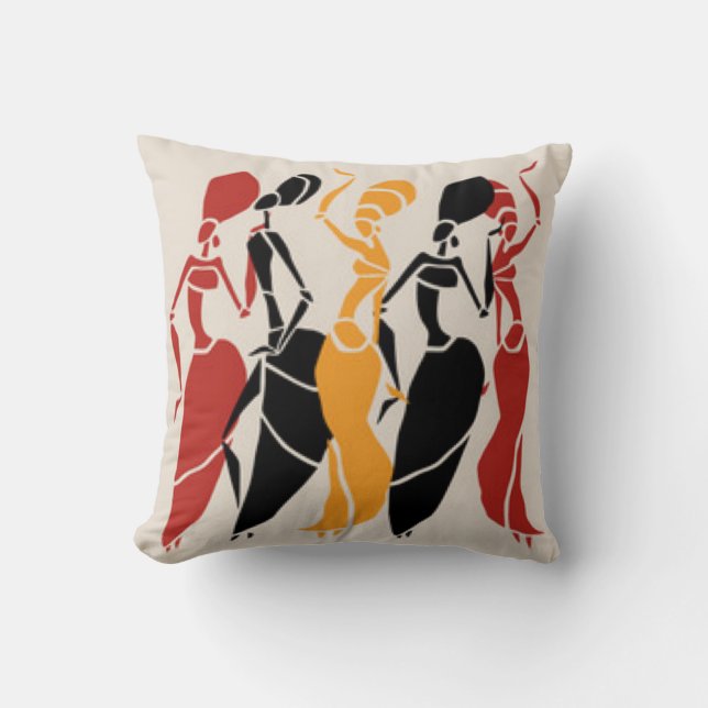 Afrika-Tanzen-Damen Kissen (Vorderseite)