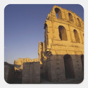 Afrika, Tunesien, El Jem. Ruinen eines römischen Quadratischer Aufkleber