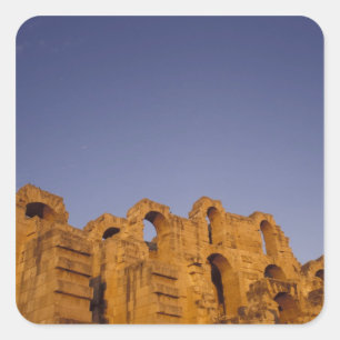 Afrika, Tunesien, El Jem. Ruinen eines römischen Quadratischer Aufkleber