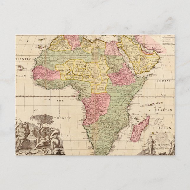 Afrika um 1725 postkarte (Vorderseite)