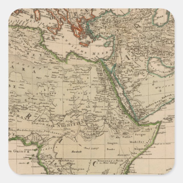 Afrika und Asien Quadratischer Aufkleber (Vorderseite)