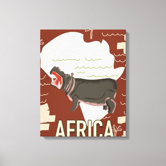 Afrika Vintage Reiseplakat. Leinwanddruck (Vorderseite)
