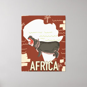 Afrika Vintage Reiseplakat. Leinwanddruck