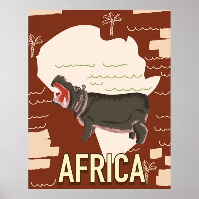 Afrika Vintage Reiseplakat. Poster (Vorne)