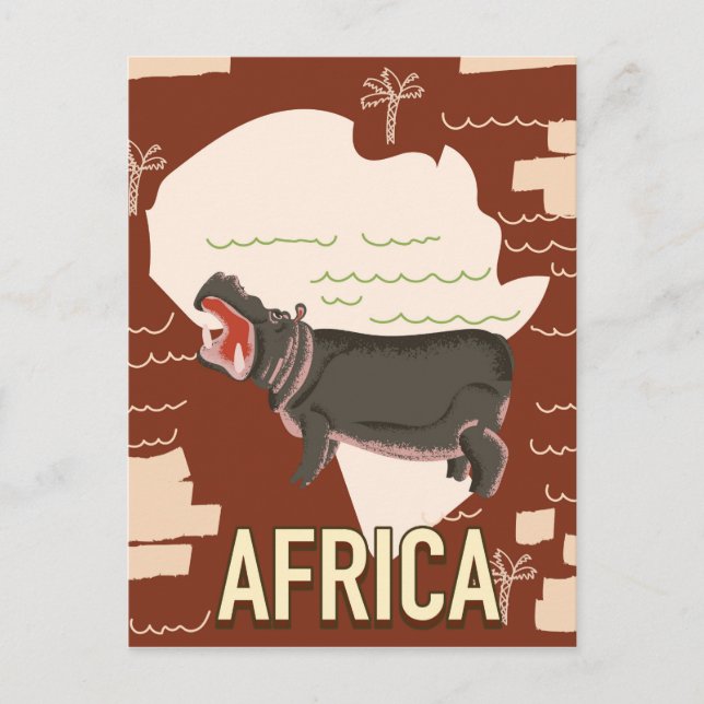 Afrika Vintage Reiseplakat. Postkarte (Vorderseite)