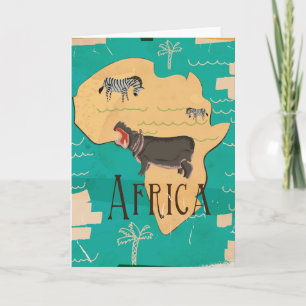 Afrika Vintage Travel Poster erleben Feiertagskarte