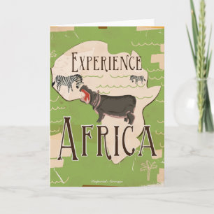 Afrika Vintage Travel Poster erleben Feiertagskarte