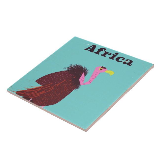 Afrika Vulkan Vintages Flugplakat Fliese (Seite)