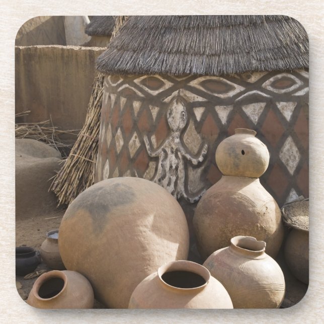 Afrika, Westafrika, Ghana, Sirigu. handgefertigt Untersetzer (Vorderseite)